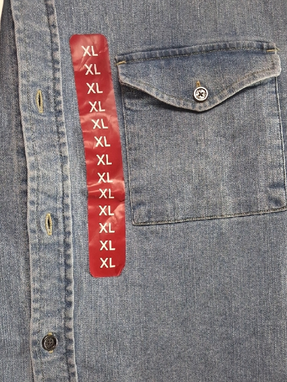 FRYE Light Wash Denim Western Shirt - Picture 3 of 9